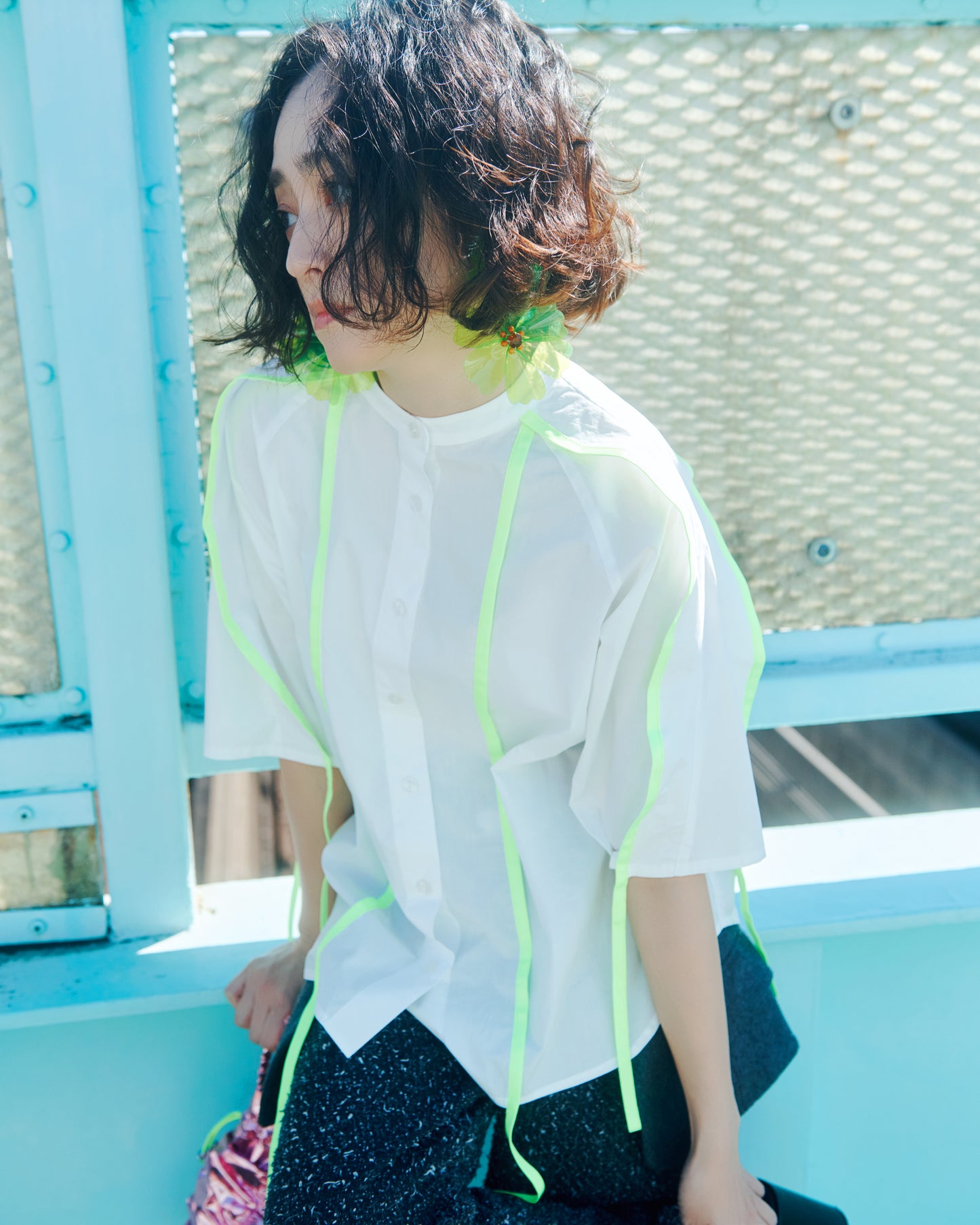 Neon Green Piped Shirt