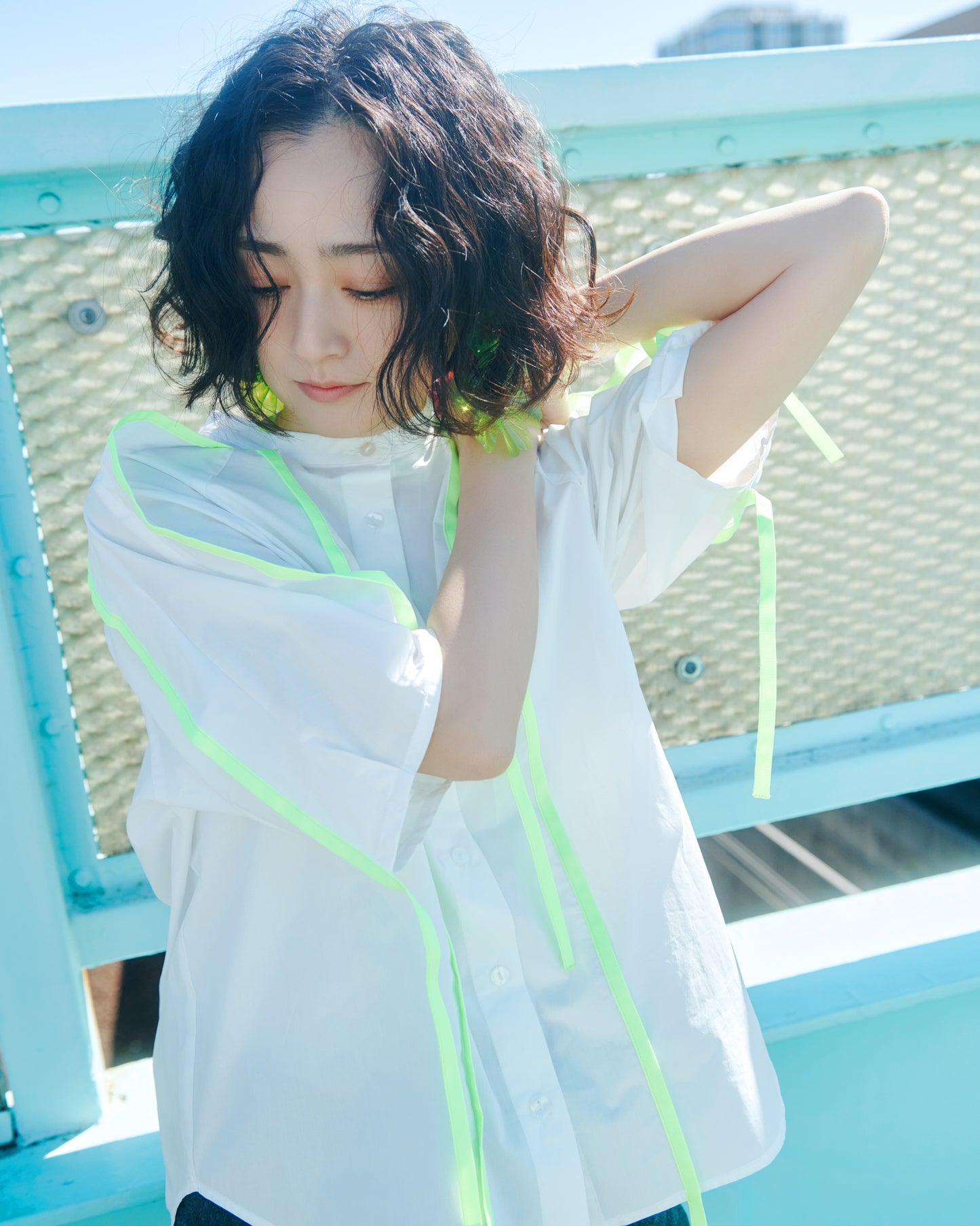 Neon Green Piped Shirt