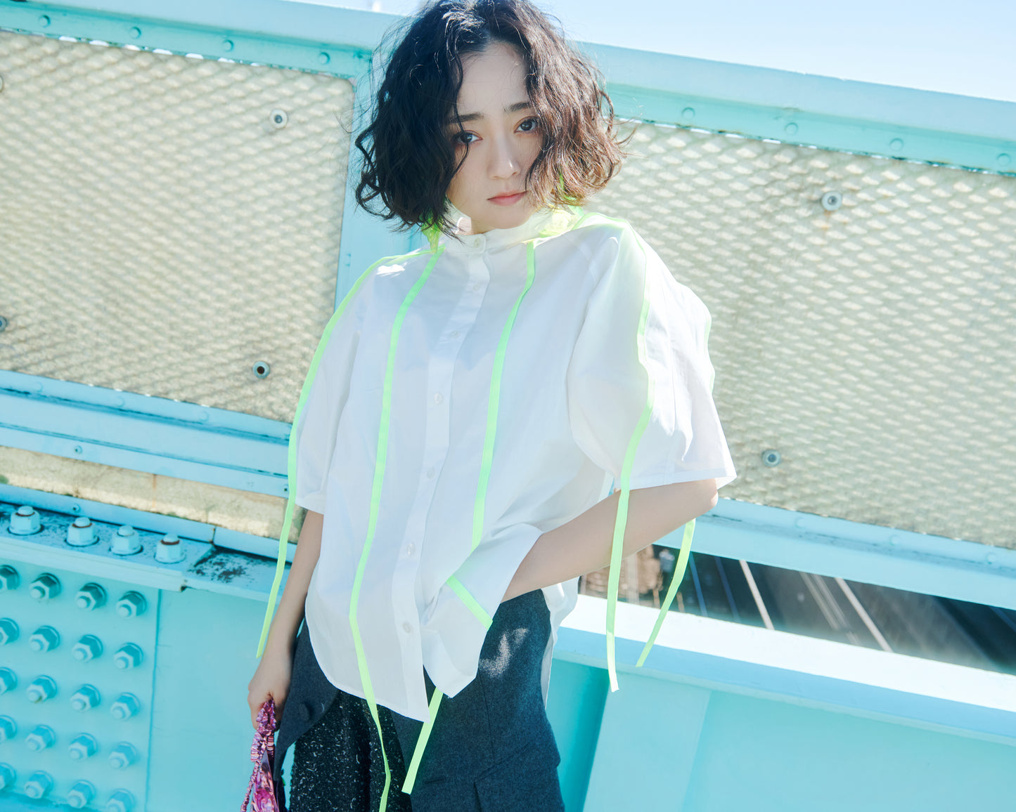 Neon Green Piped Shirt