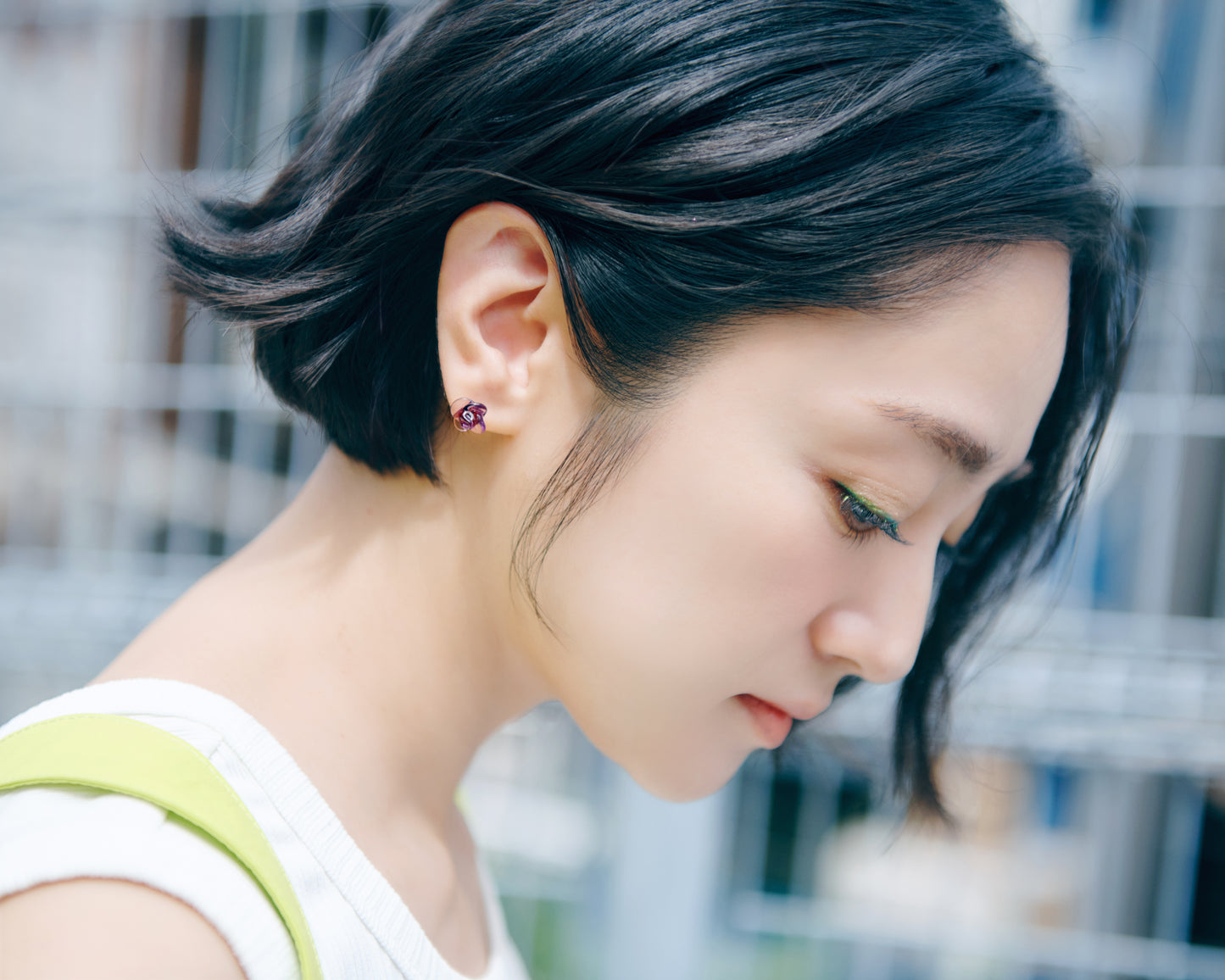 Vintage Glass Flower Pierce