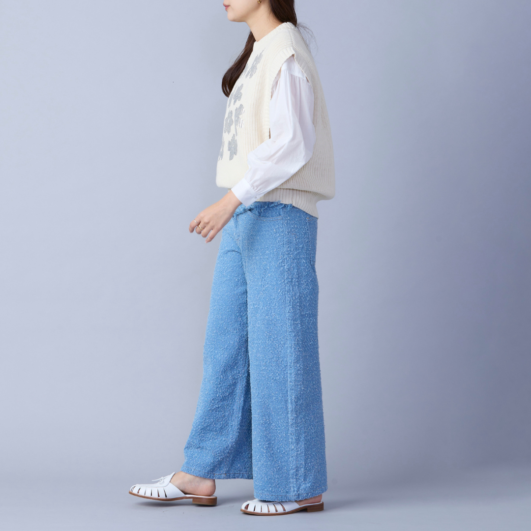 Metallic Flower Knit Vest