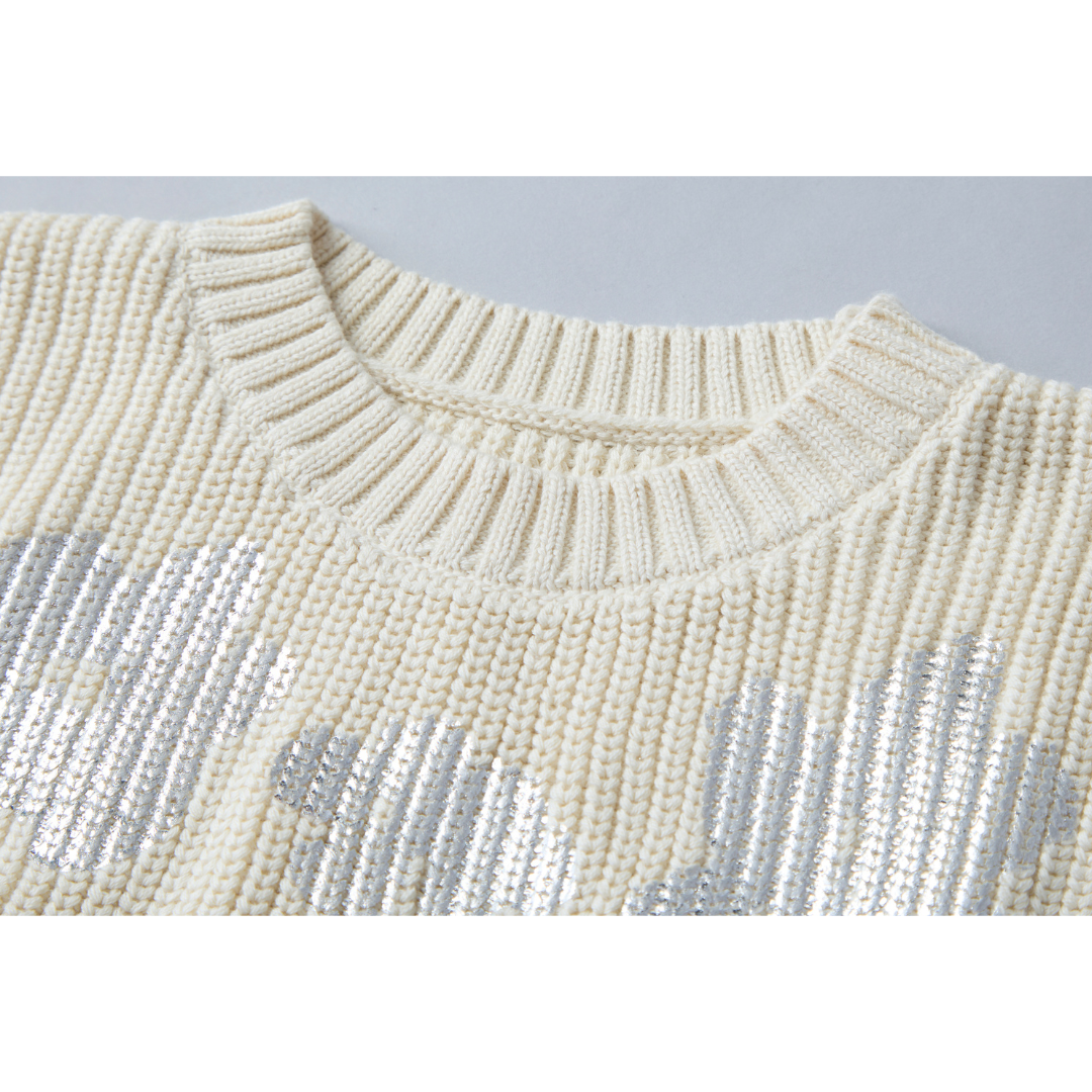 Metallic Flower Knit Vest