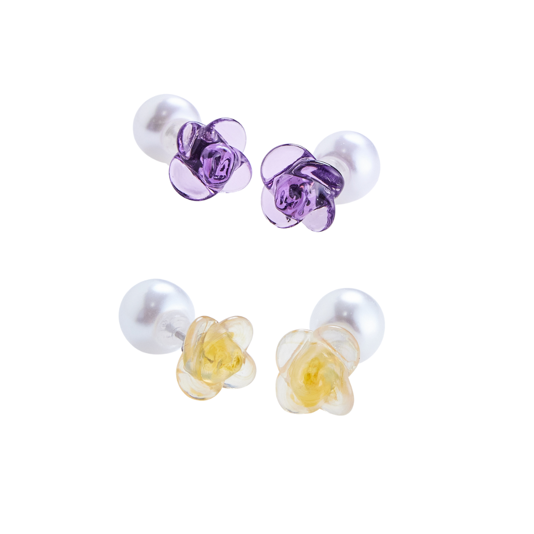 Vintage Glass Flower Pierce