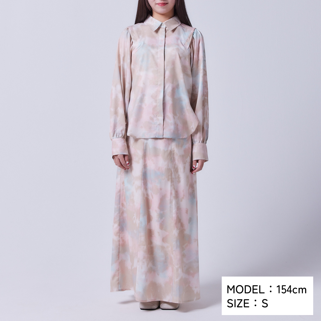 Milky Nuance I-Line Long Skirt