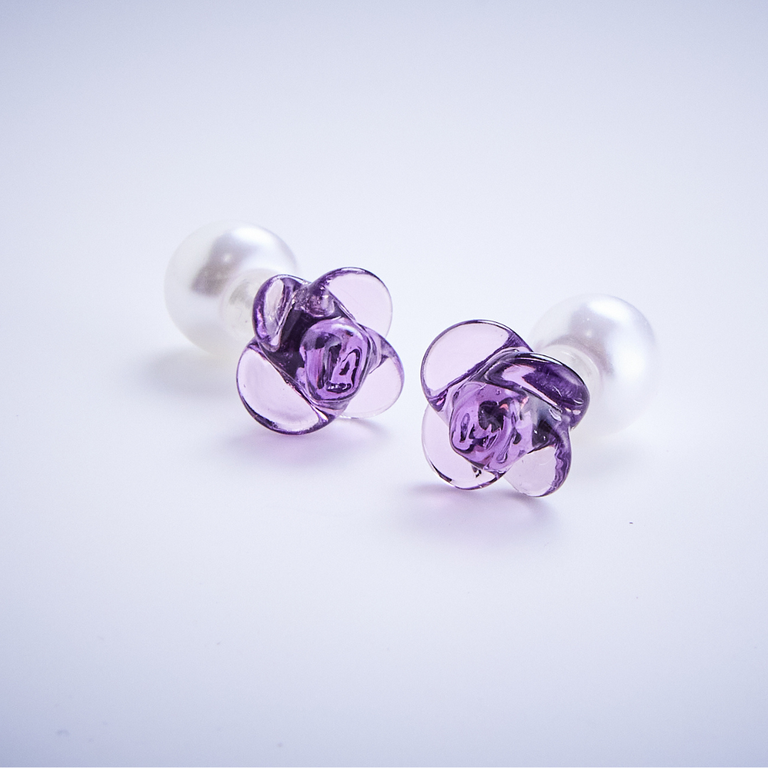 Vintage Glass Flower Pierce