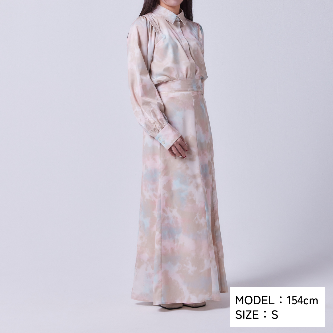 Milky Nuance I-Line Long Skirt
