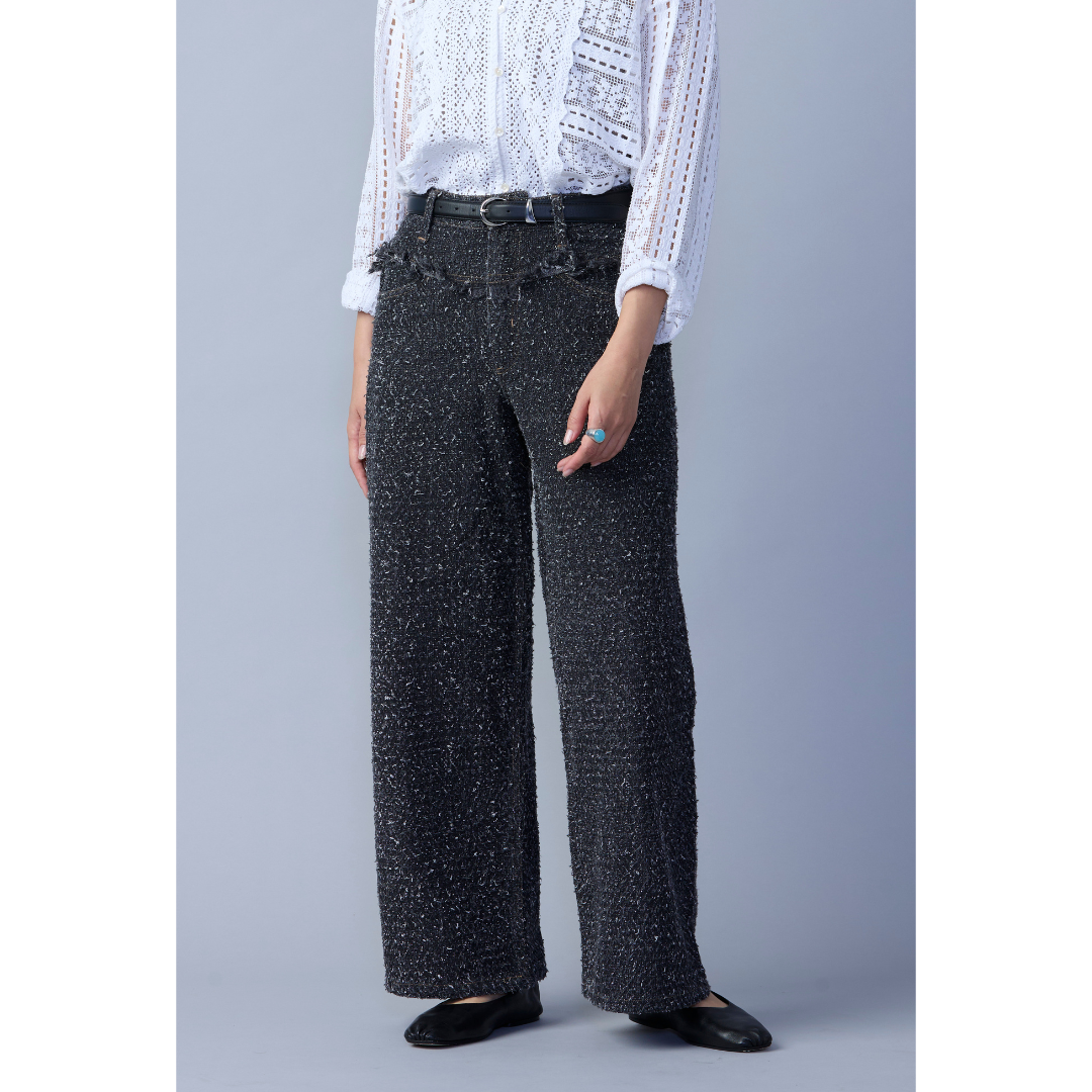 Fringe Denim Pants Nep