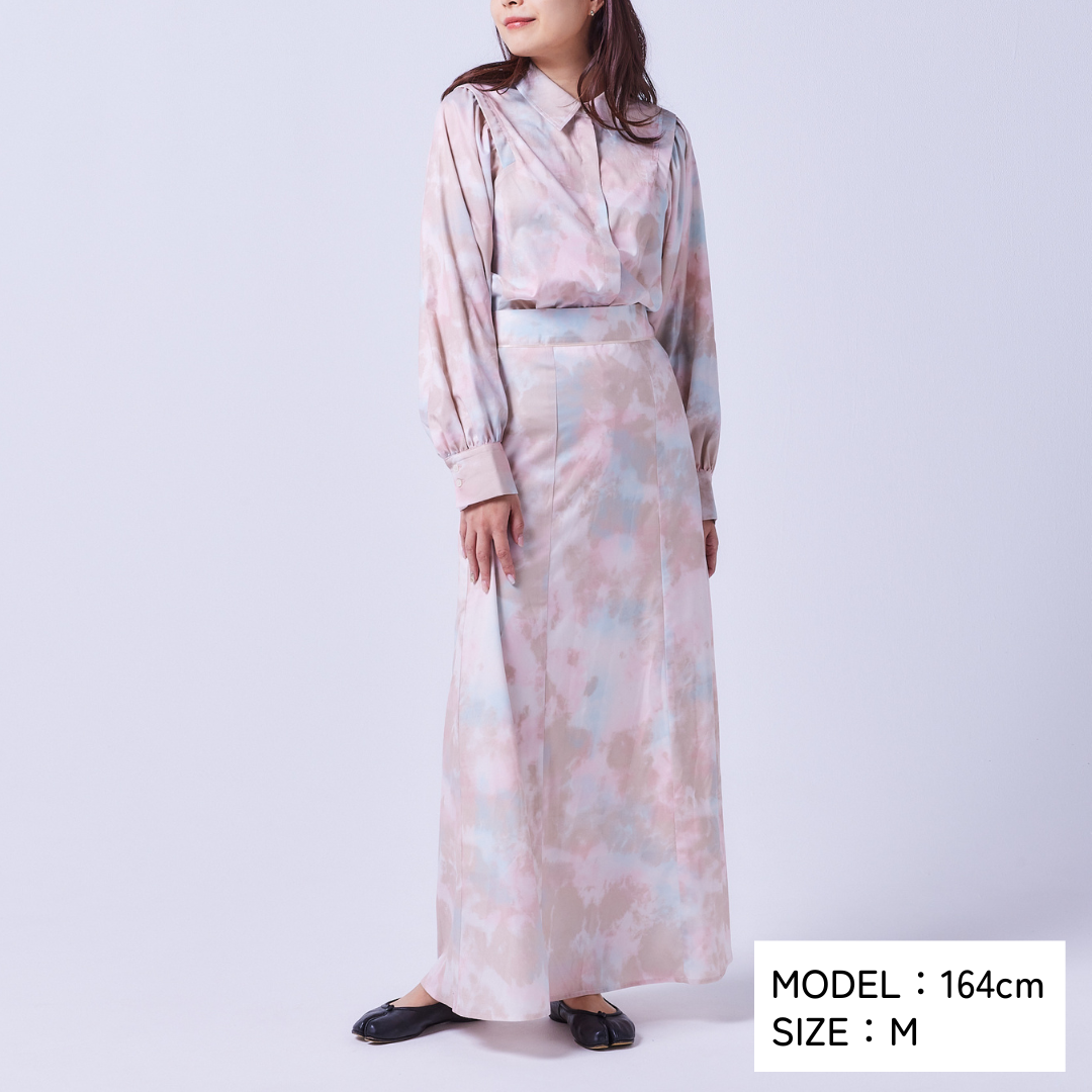 Milky Nuance I-Line Long Skirt