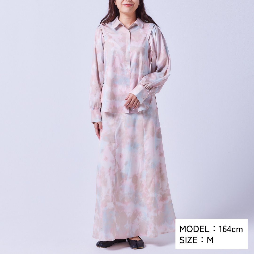 Milky Nuance I-Line Long Skirt