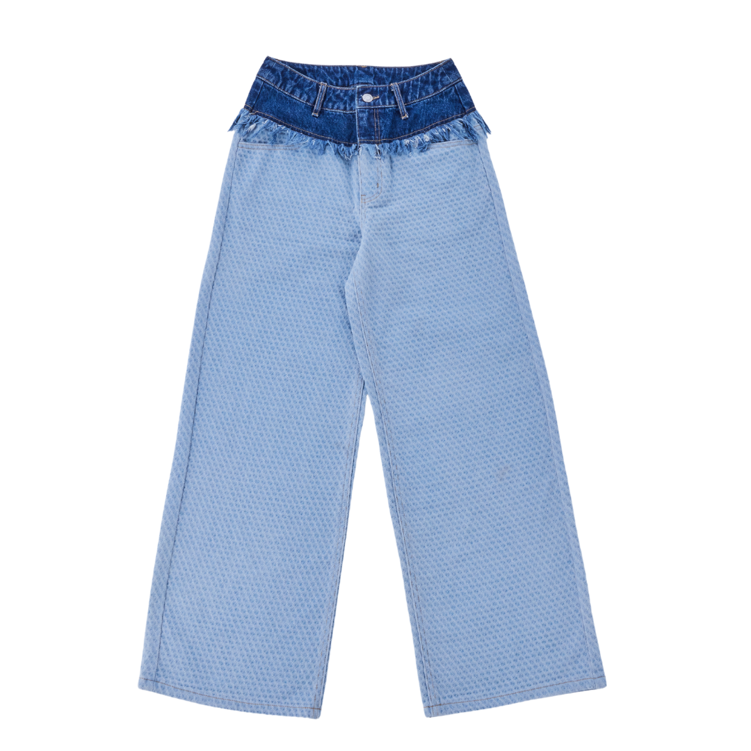 虜 Torico Fringe Denim Pants Pattern Fringe Denim Pants Pattern – toricowear