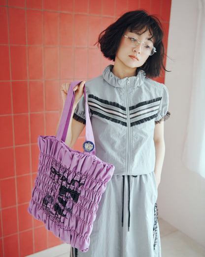 Graphic Shirring Tote Bag <缶バッジ付き>