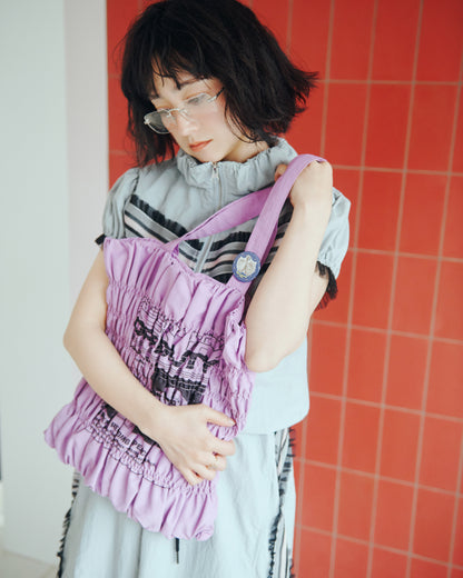Graphic Shirring Tote Bag <缶バッジ付き>