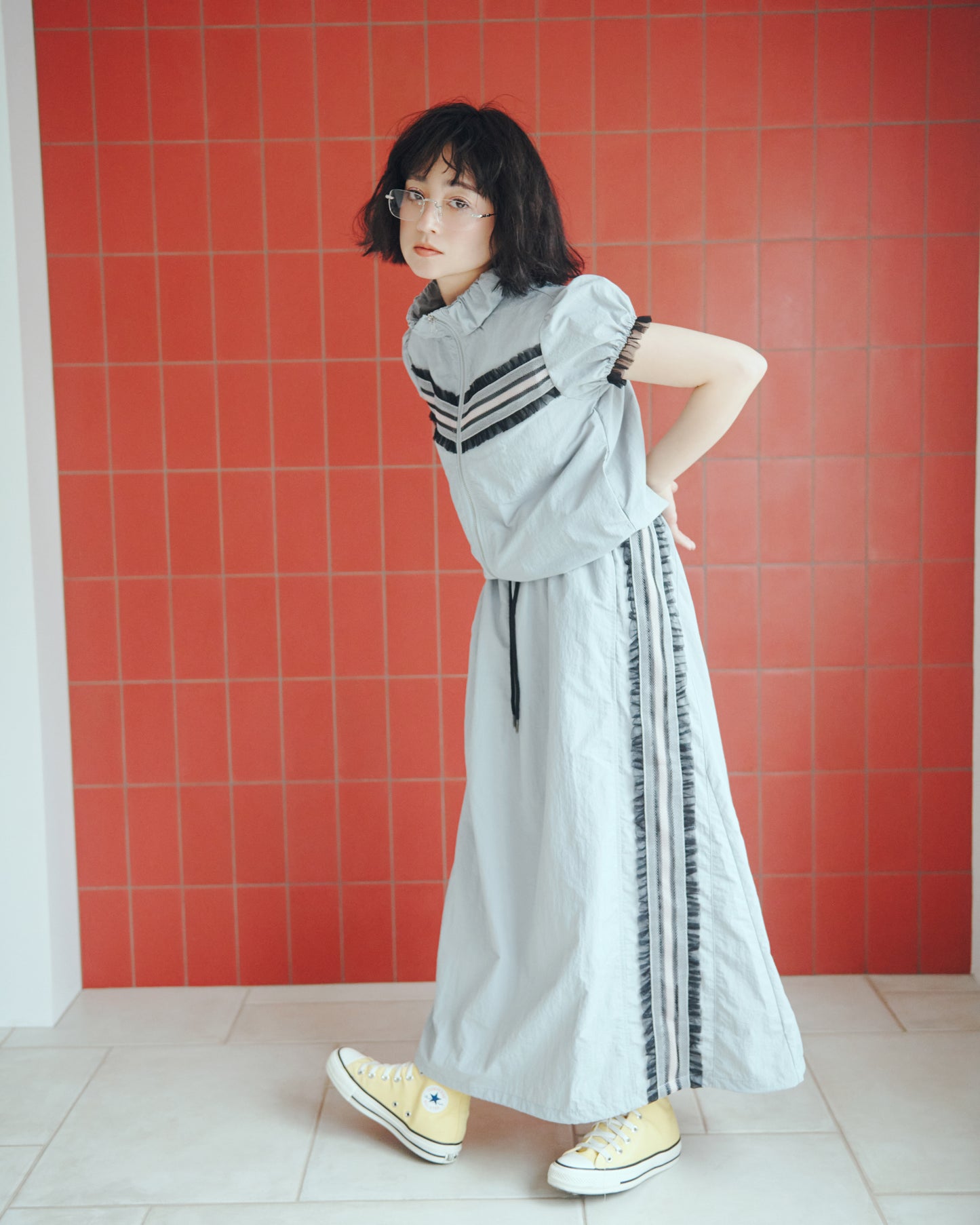 Frill Line Gather Skirt
