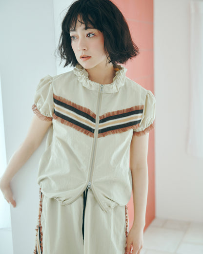 Frill Line Zip Tops