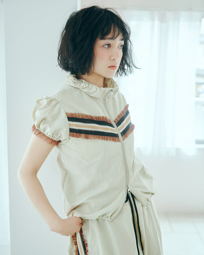 Frill Line Zip Tops