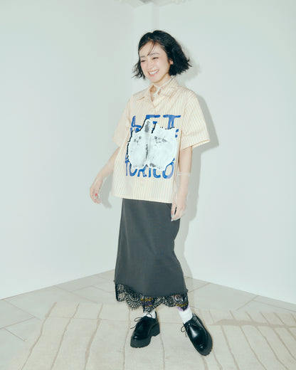 Washed Sweat Frill Skirt
