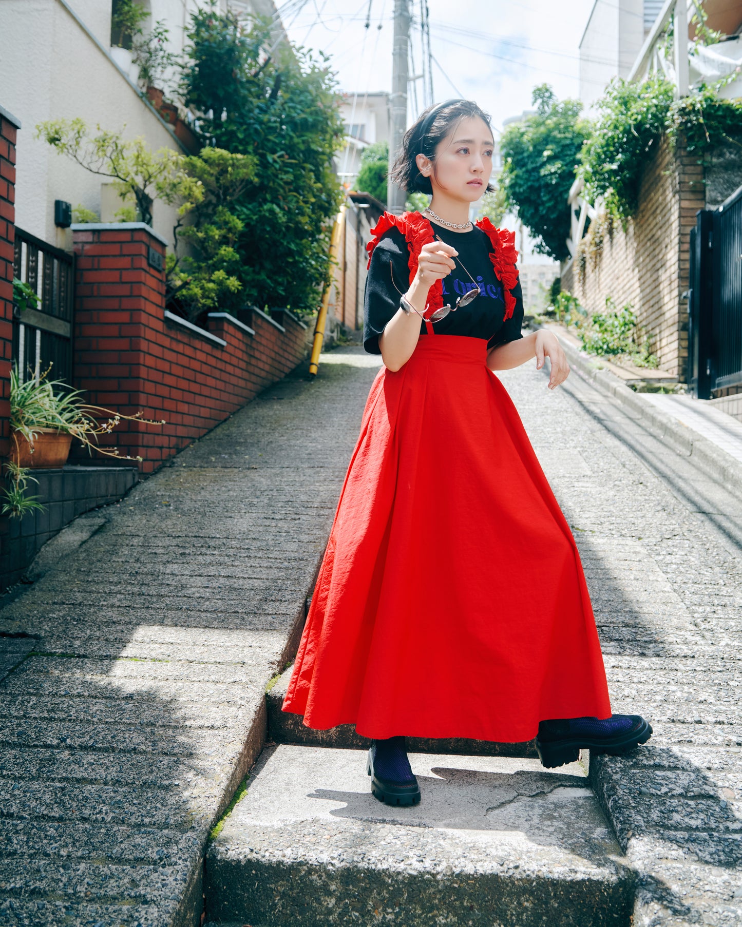 Frilled Suspender Skirt