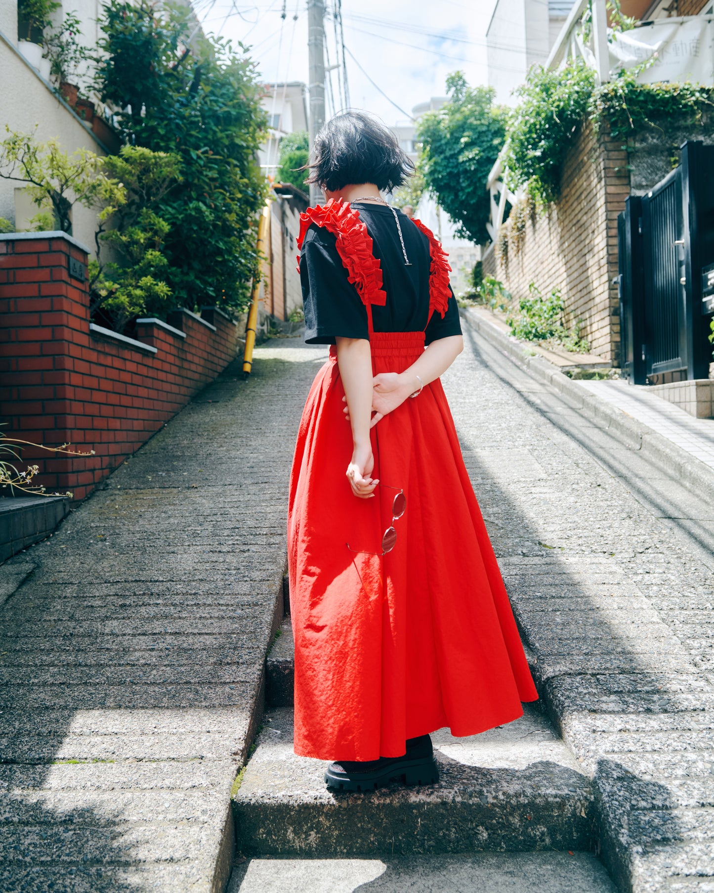Frilled Suspender Skirt