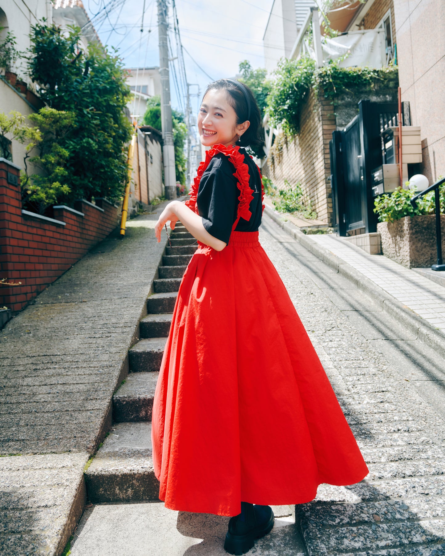 Frilled Suspender Skirt