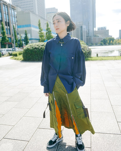 Vivid Color Volume Sleeve Shirt