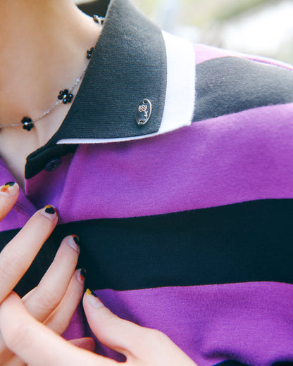 Stripe Rugby Collar Tshirt