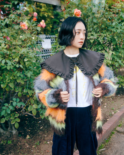 Fuzzy Multi Border Cardigan