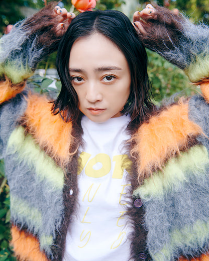 Fuzzy Multi Border Cardigan