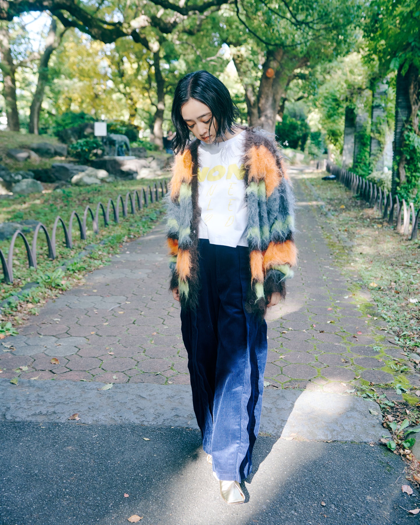 Corduroy Front Tuck Wide Pants