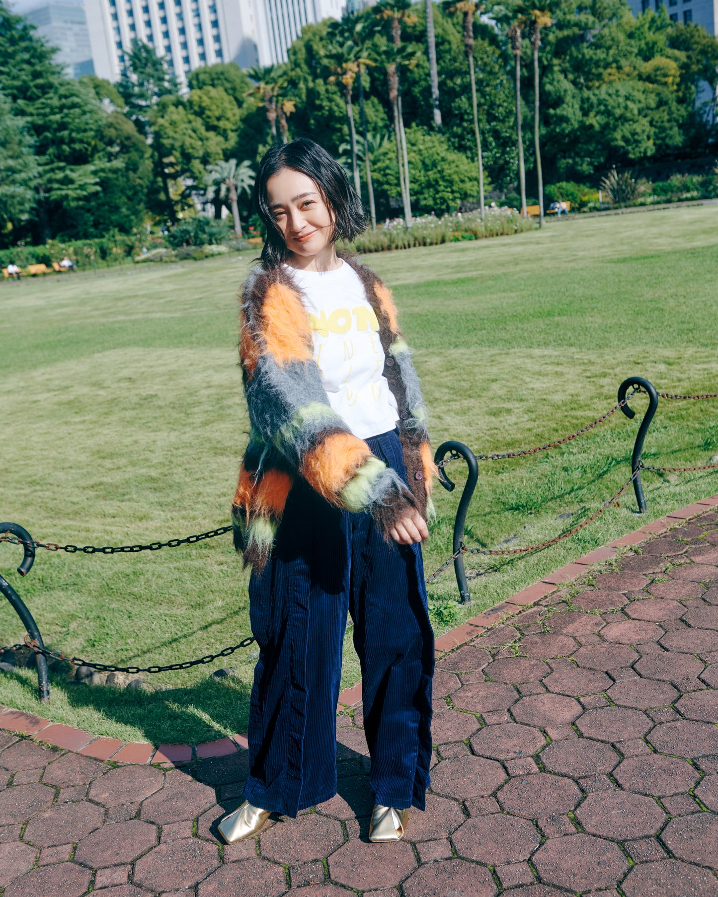 Corduroy Front Tuck Wide Pants