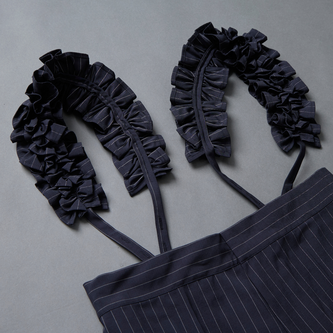 Pinstripe Frilled Salopette