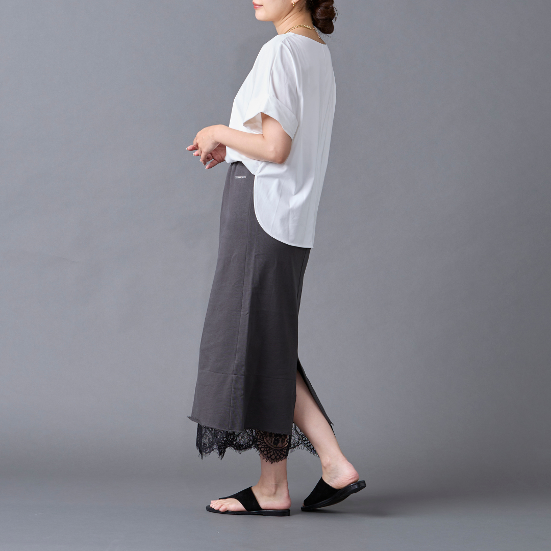 Washed Sweat Frill Skirt