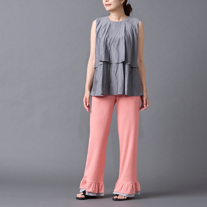 Layered Frill Waffle Pants
