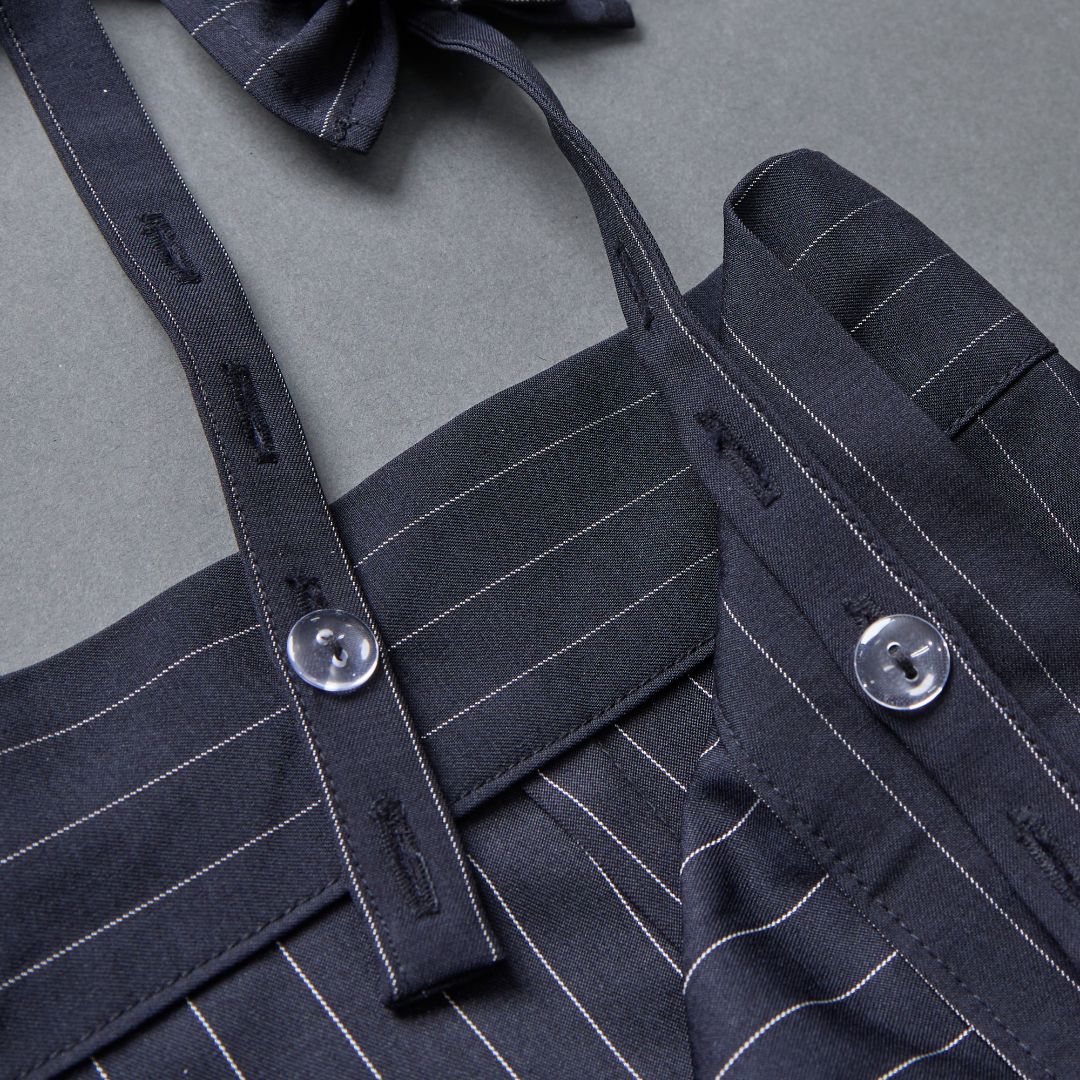 Pinstripe Frilled Salopette