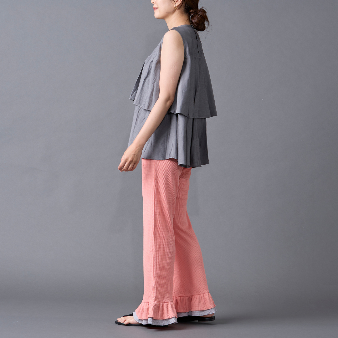 Layered Frill Waffle Pants