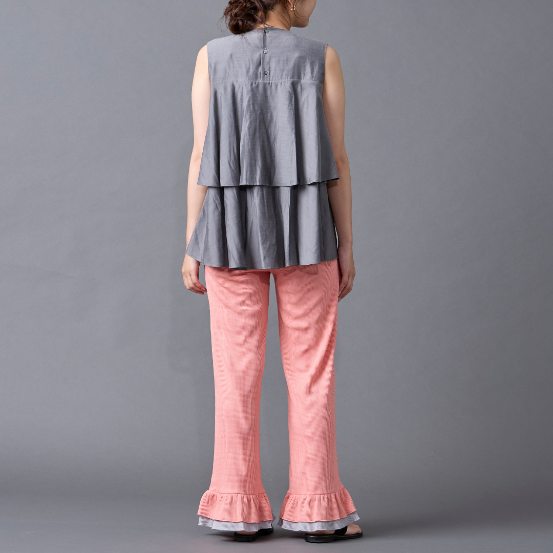 Layered Frill Waffle Pants