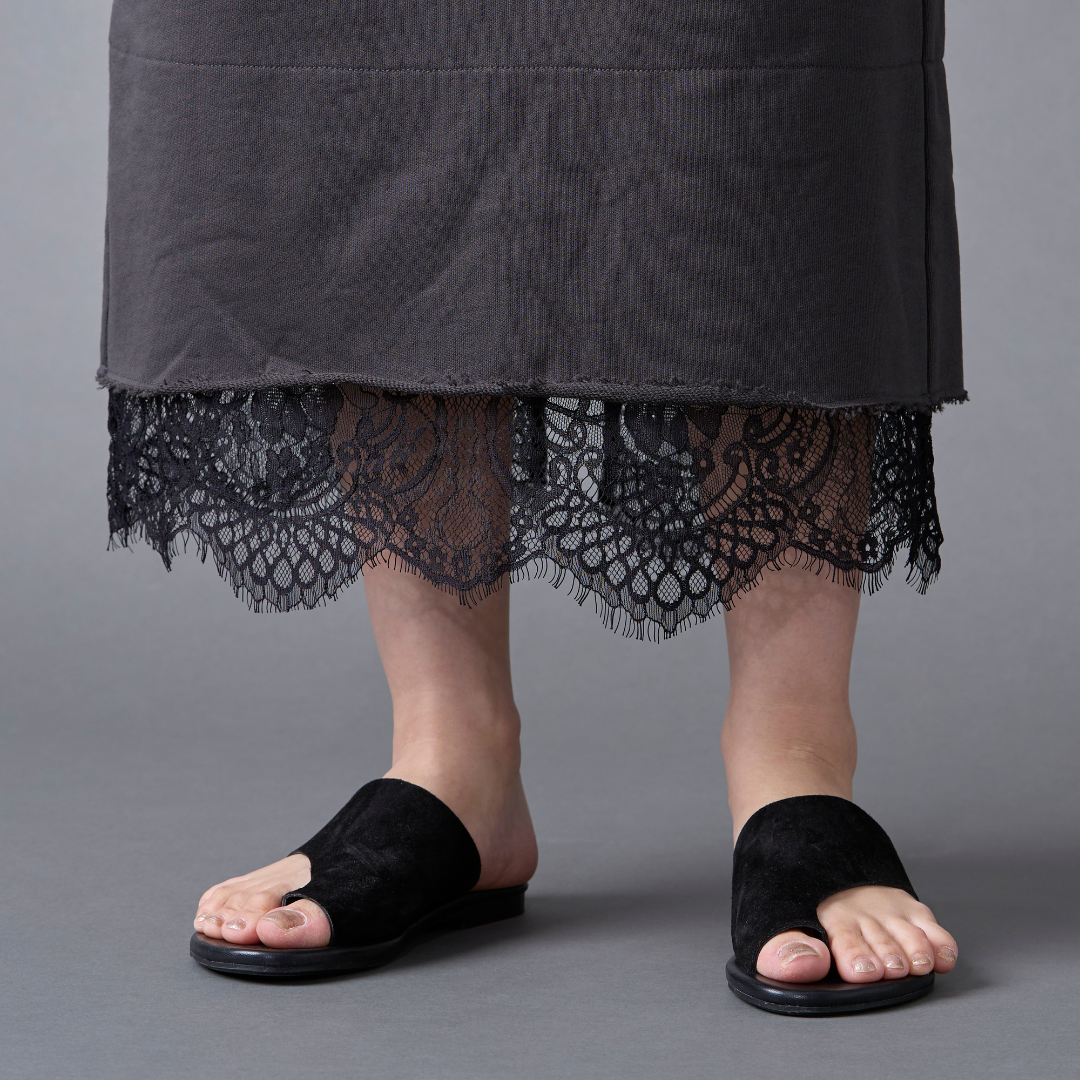 Washed Sweat Frill Skirt