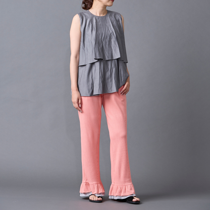 Layered Frill Waffle Pants