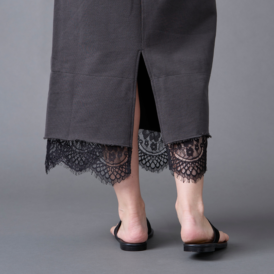 Washed Sweat Frill Skirt