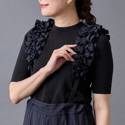 Pinstripe Frilled Salopette