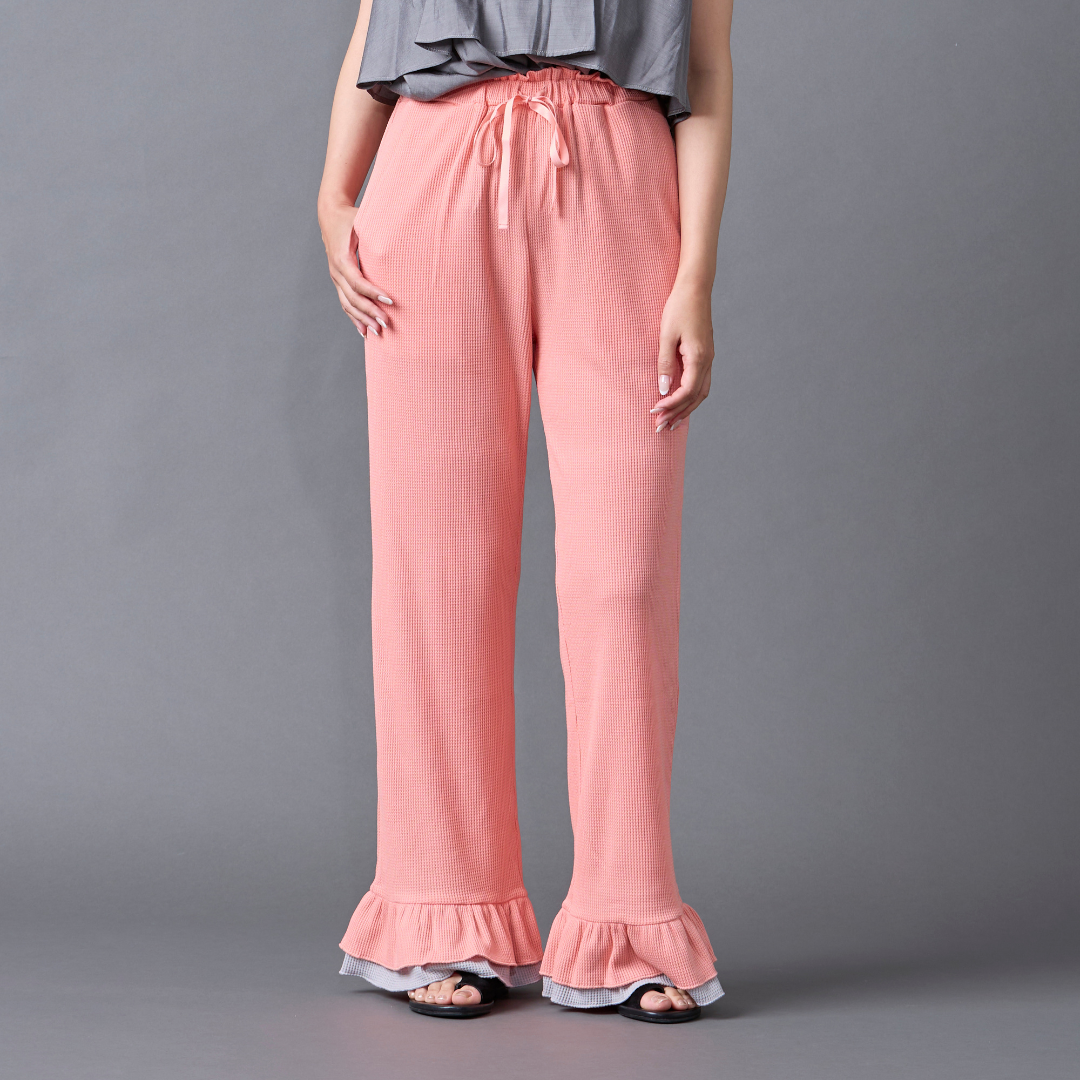 Layered Frill Waffle Pants