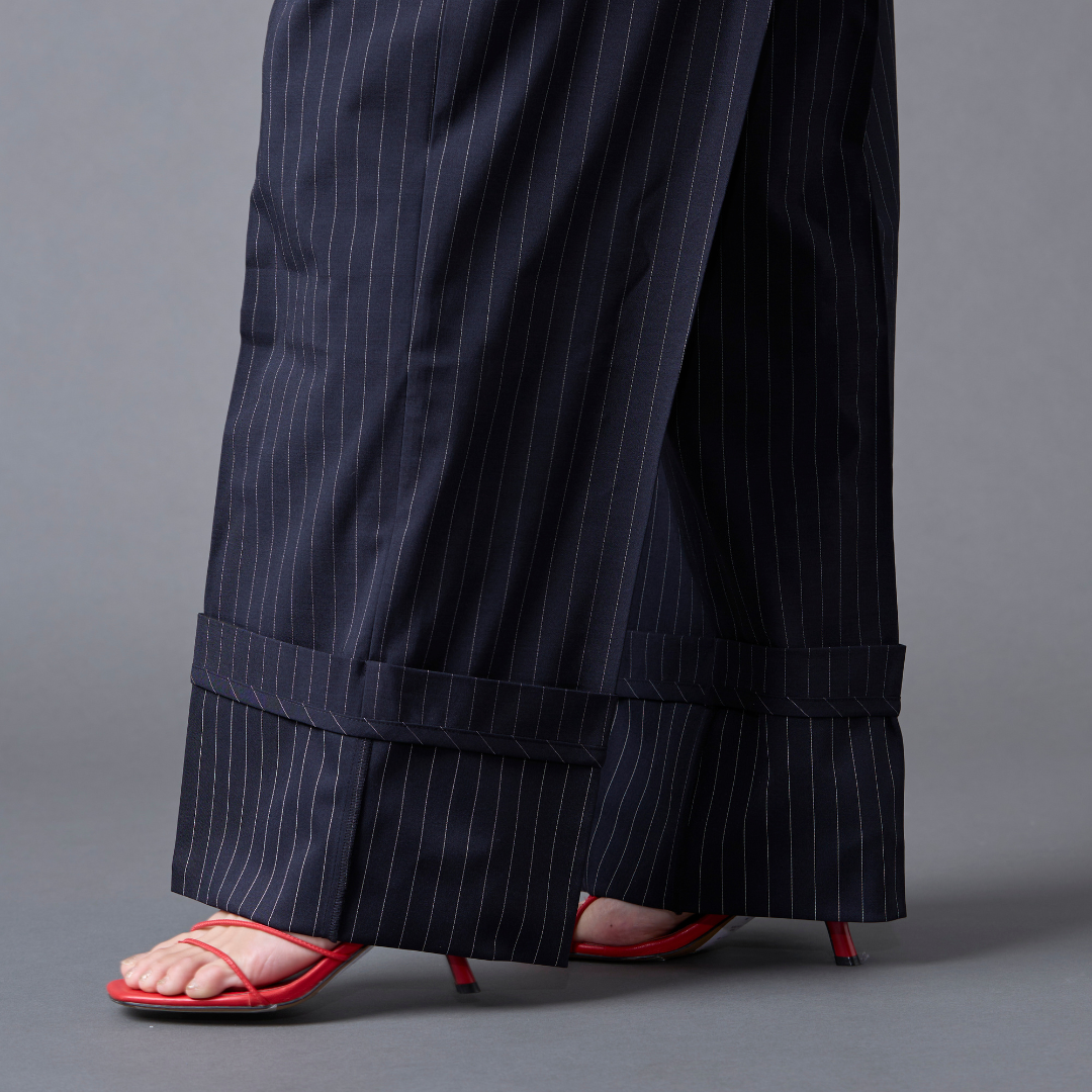 Pinstripe Frilled Salopette