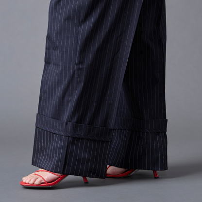Pinstripe Frilled Salopette