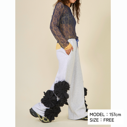 Corsage Bloom Sweat Pants