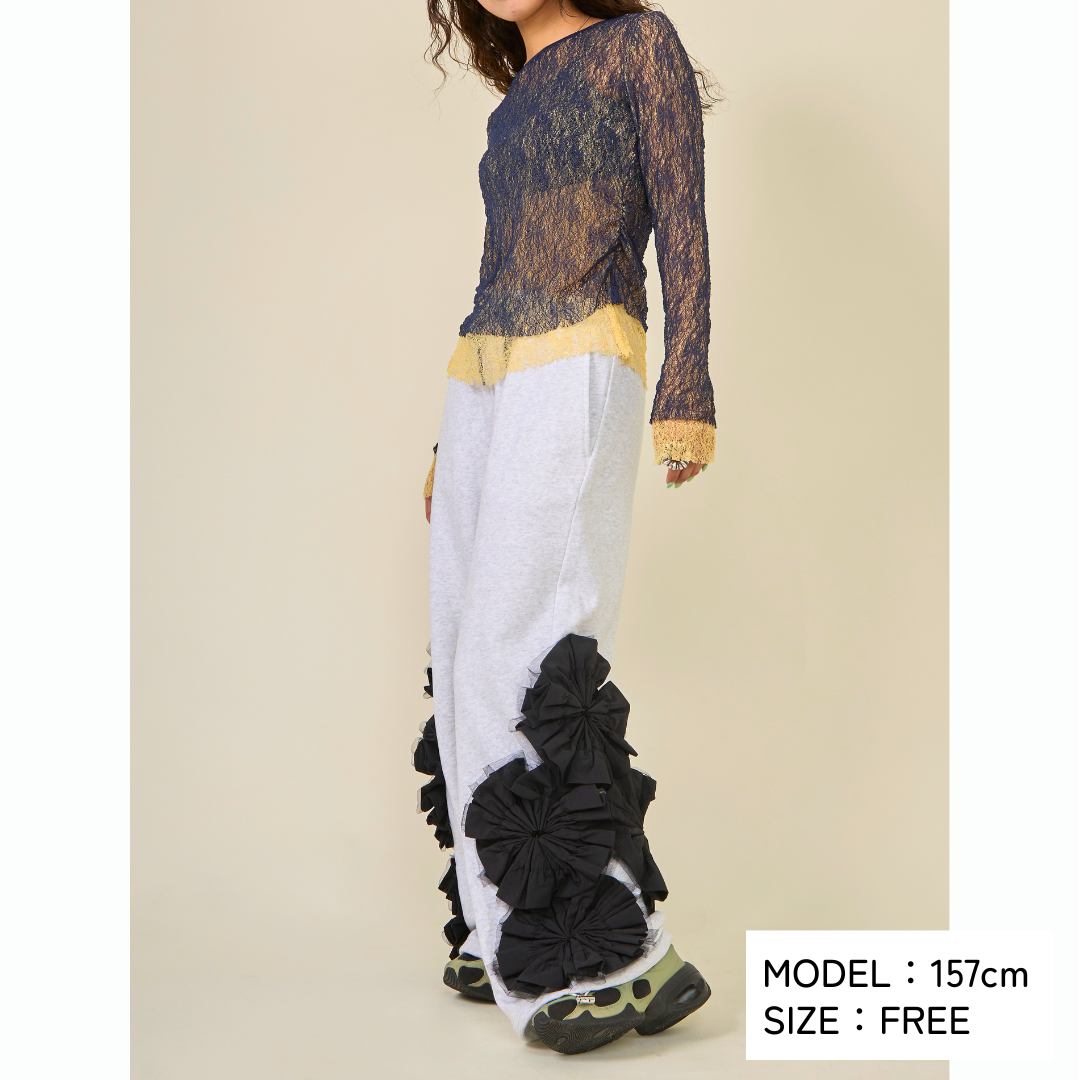 Corsage Bloom Sweat Pants