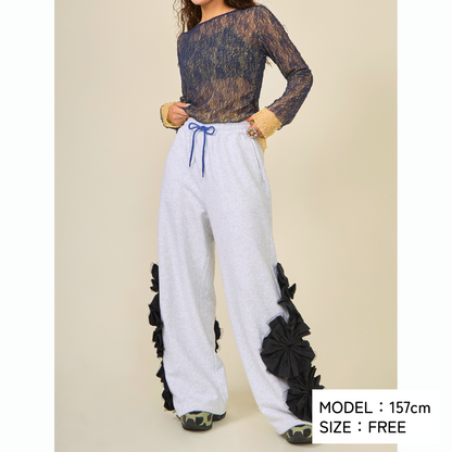 Corsage Bloom Sweat Pants