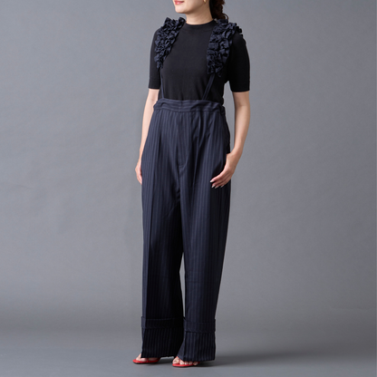 Pinstripe Frilled Salopette