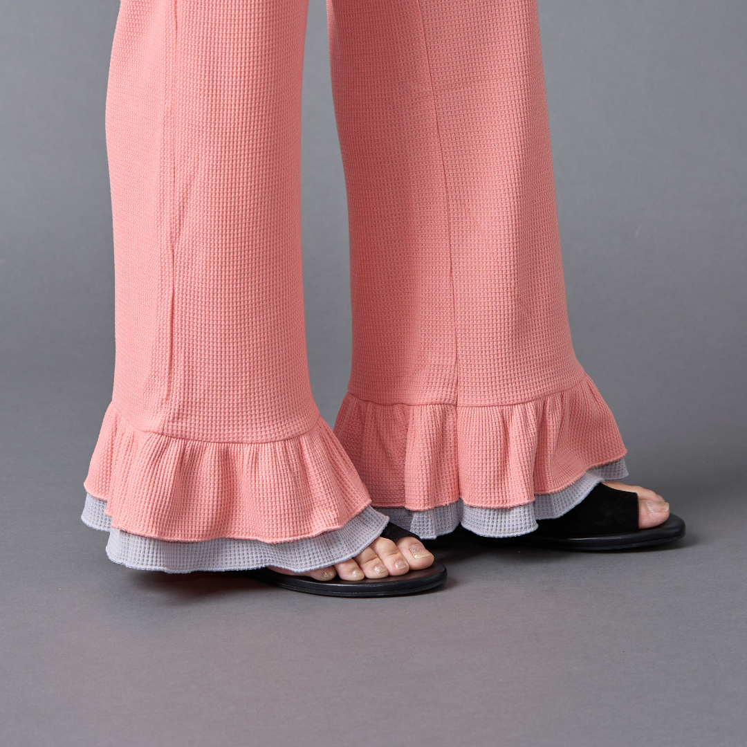 Layered Frill Waffle Pants