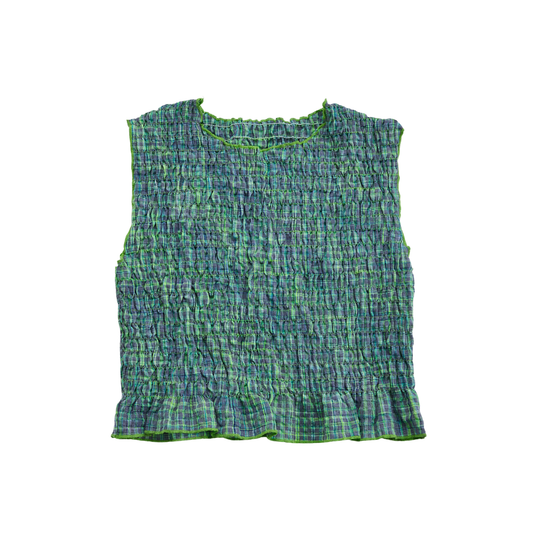 Shirring Check Tops