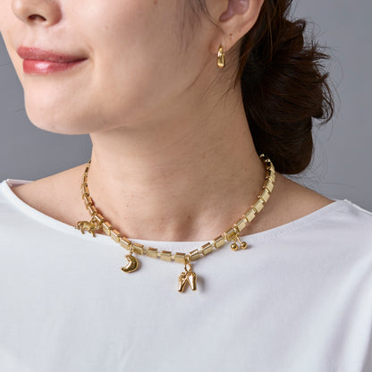 Mixed Charm Tile Necklace