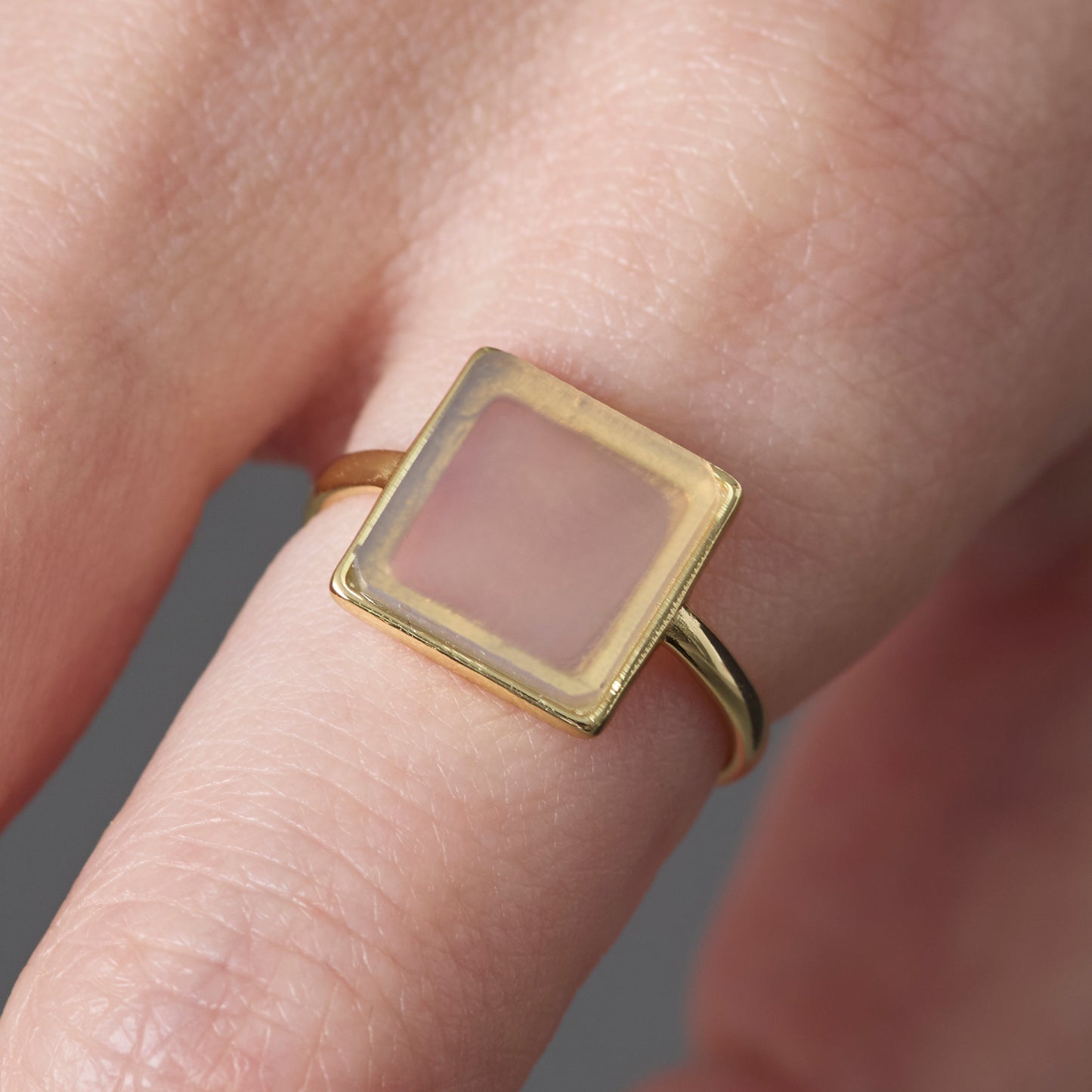 Natural Stone Square Ring